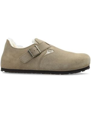 Birkenstock "London" Suede Shearling Shoes - Brown