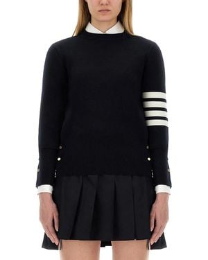Thom Browne Maglia Punto Milano Con 4 Bar - Black