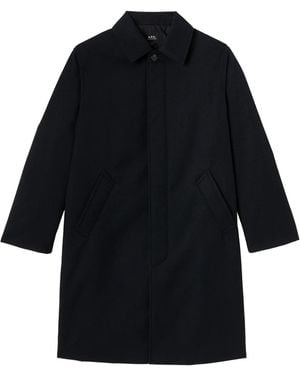 A.P.C. Water-Repellent Wool Mac - Black