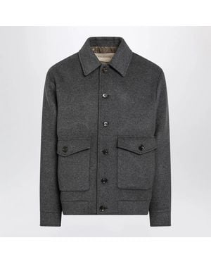 Valentino Garavani Wool And Cashmereblend Overshirt Jacket - Grey