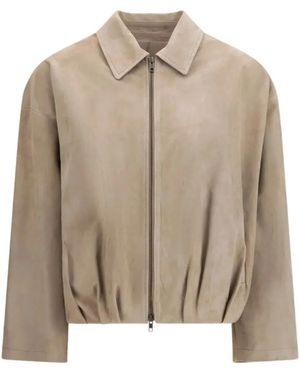 Salvatore Santoro Suede Bomber Jacket - Natural