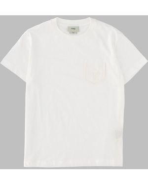 Fendi T-Shirt Con Taschino - White