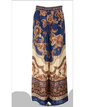 Zimmermann Wide Leg Trousers Aster Silk - Blue