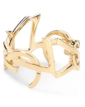 Saint Laurent Scarf Cassandre Brass Ring - Metallic