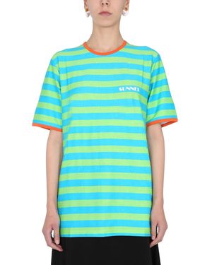 SUNNEI X ELEONORA BONUCCI Crew Neck T-Shirt - Blue