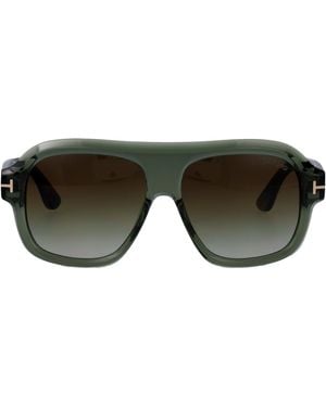 Tom Ford Verde Chiaro Luc Verde Grad Acetate Sunglasses - Green