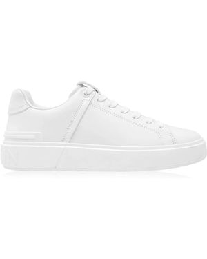 Balmain B Court Logo Low Top Sneakers - White