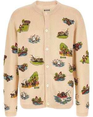 Bode 'Beaded Camp' Cardigan - Natural