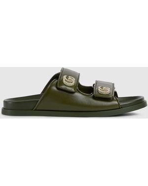 Gucci Sandal With Crystals - Green