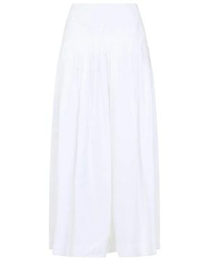 Lanvin Basque Cotton Midi Skirt - White