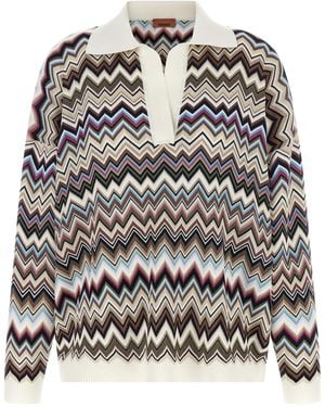 Missoni Zigzag Polo Shirt - Gray