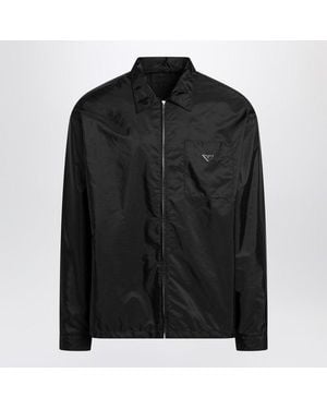 Prada Re-Nylon Zip-Up Overshirt - Black