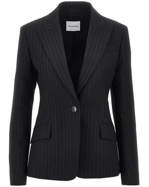 ANDAMANE Bianca Jacket With Pin-Striped Motif - Black