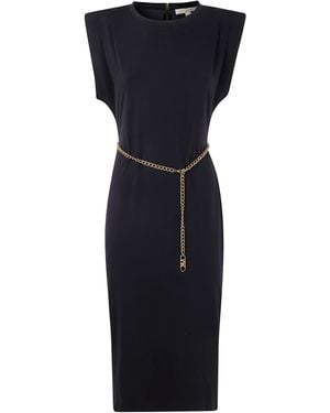 MICHAEL Michael Kors Off Shoulder Midi Dress - Blue
