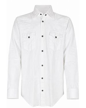 Sartorio Napoli Spread Collar Flap Shirt - White