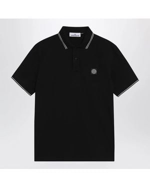 Stone Island Polo With Compass Logo Patch - Black
