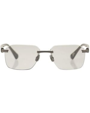 Brunello Cucinelli Rectangular Titanium Sunglasses - White