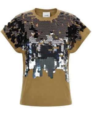 Nude Sequin T-Shirt - Brown