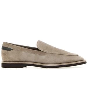 Brunello Cucinelli Sand Suede Loafers - Gray