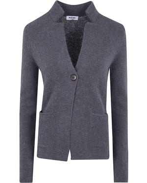 Base London Single Breasted Knitted Jacket - Blue