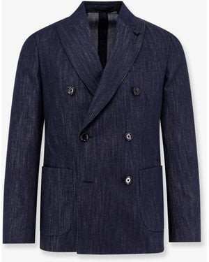 Lardini Feeling Linen Suit With Removable Iconic Brooch in