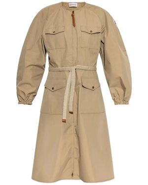 Moncler Cotton Poplin Dress - Natural