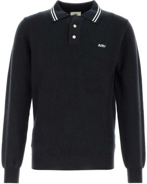 Autry Knit Polo Shirt - Blue
