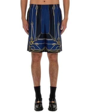 Versace Twill Bermuda Shorts - Blue