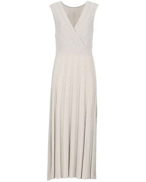 D.exterior Pleated Maxi Dress - White