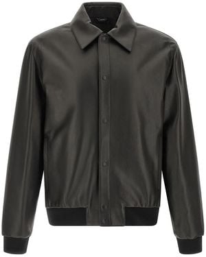 Fendi Leather Blouson - Gray