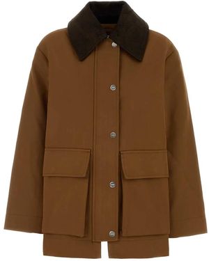 Ganni Heavy Twill Jacket - Brown