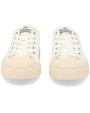 Vivienne Westwood Canvas Low-Top Logo Rubber Trainers - Natural