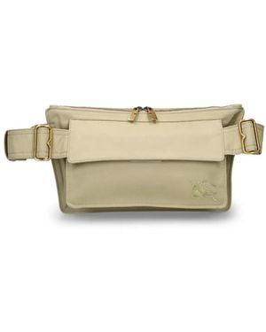 Burberry Trench Gabardine Logo Belt Bag - Natural