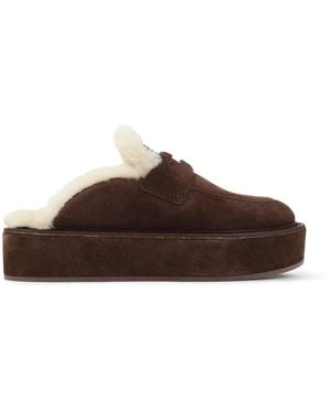 Miu Miu Moro Suede Sabot - Brown
