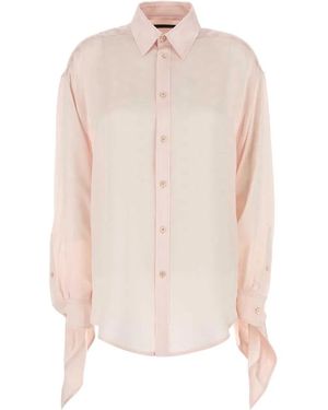 Balenciaga Pastel Satin Shirt - White