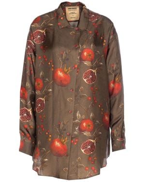 Uma Wang Printed Blouse - Brown