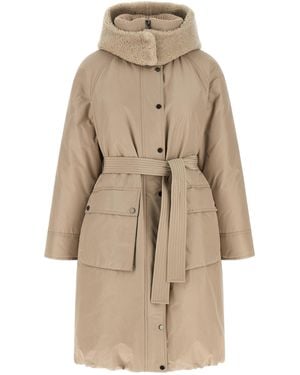 Brunello Cucinelli Long Down Jacket - Natural