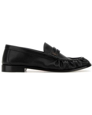Saint Laurent Leather Loafers - Black