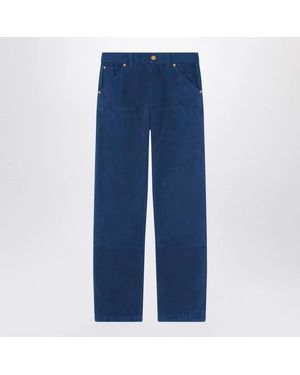 Versace Petrol Cotton Carpenter Trousers - Blue