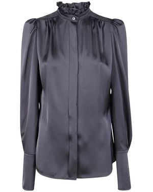 DR. HOPE Ruffled Shirt - Blue