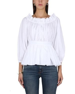 McQueen Cotton Poplin Top - White