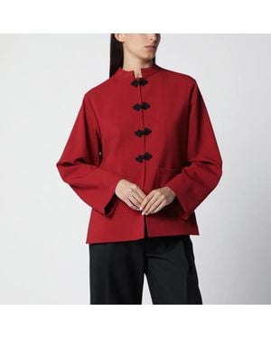 Rohe Carmine Wool Jacket With Pankou Closure - Red