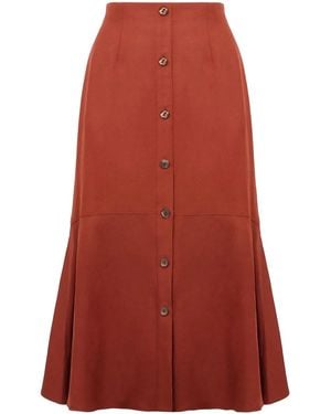Agnona A-Line Midi Skirt - Red