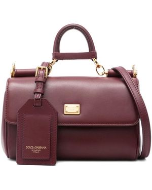 Dolce & Gabbana Dolce & Gabbana Caramello Calf Leather Top Handle Bag - Purple