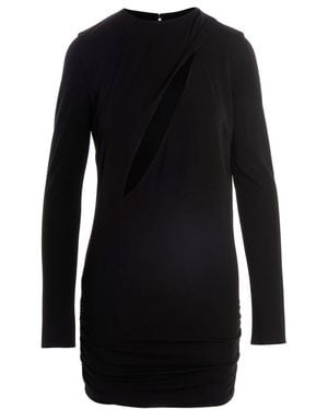 Versace One-Shoulder Cut-Out Midi Dress - Black