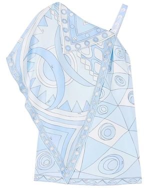 PUCCI Printed Silk Mini Dress - Blue