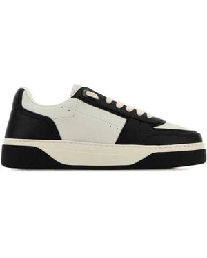 Represent Initial Leather Low-Top Sneakers - Black