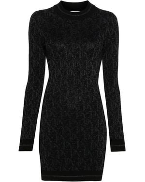 Palm Angels Monogram Jacquard Mini Dress - Black
