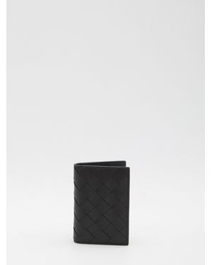 Bottega Veneta Portacarte Intrecciato Con Patta - White
