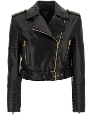 Balmain Leather Jacket - Black